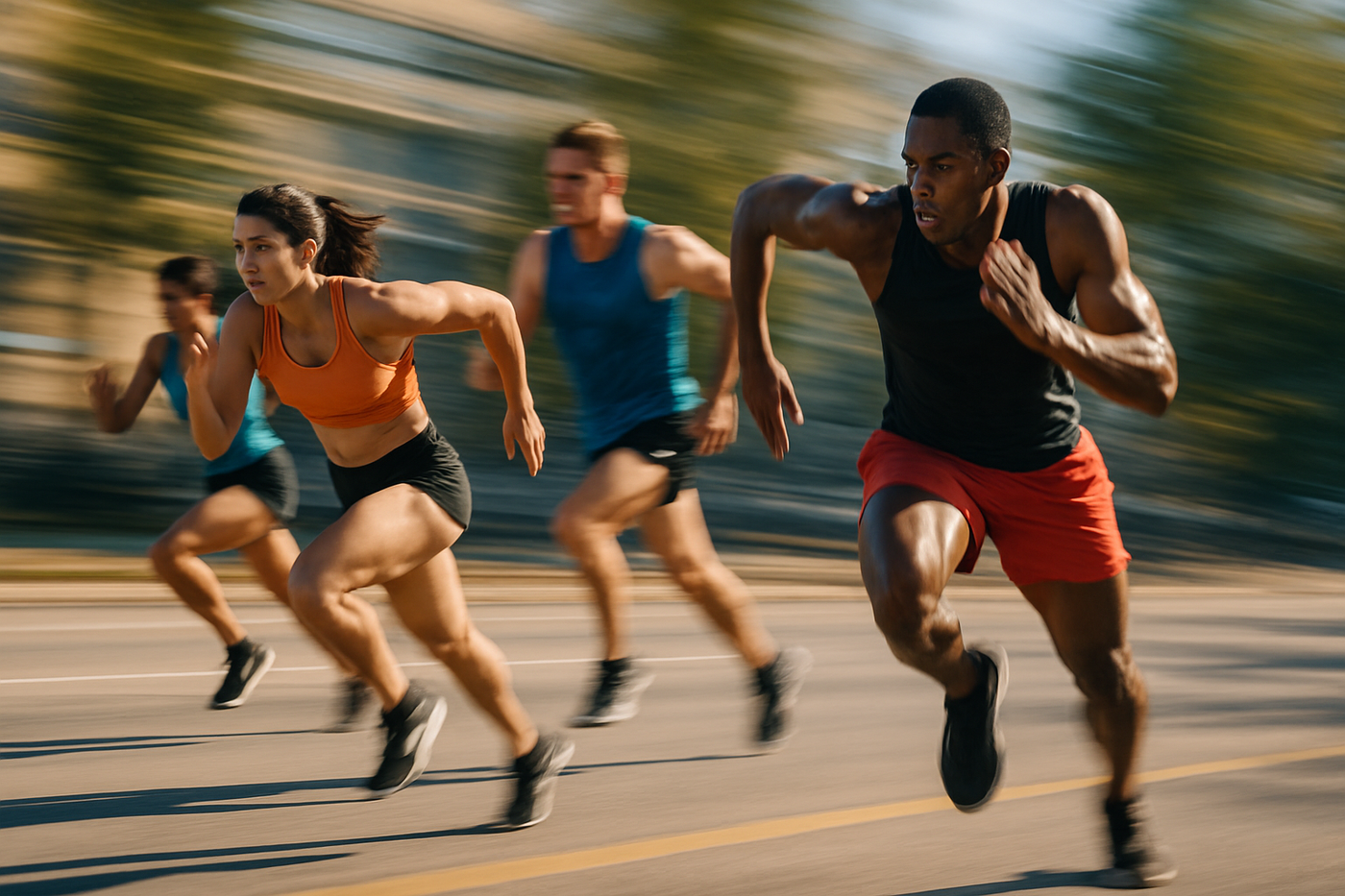 people running fast